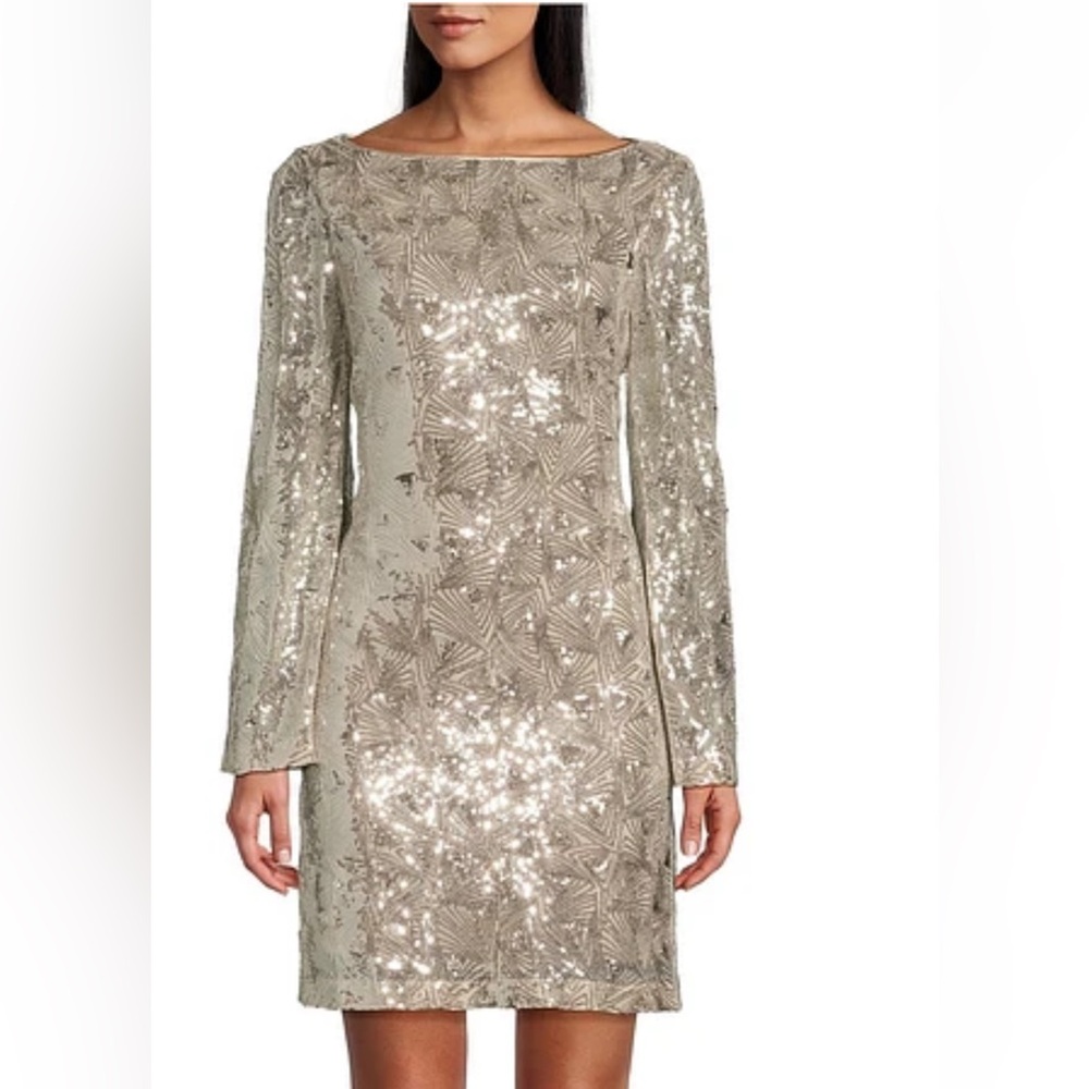 NWT $149 Preston & York – “Marlee” Silver Sequin Dress